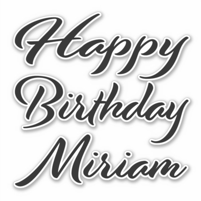 Miriam name first name black Sticker birthday (Front)