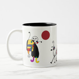 Miro inspired art Two-Tone coffee mug