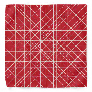 Miroku Red and White Geometric Pattern Bandana