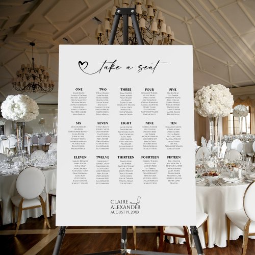 MIRRA Modern Wedding Seating Chart Foam Board