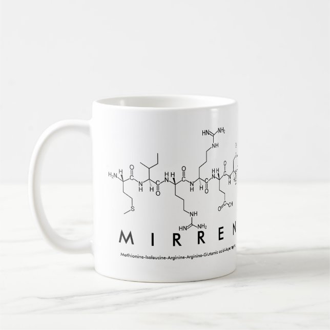 Mirren peptide name mug (Left)