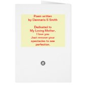 mirror2, NEARSIGHTED PERFECTION, Dedicated to A... Cards (Back)