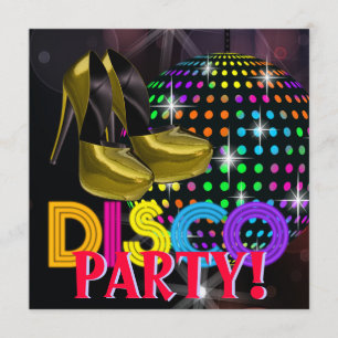 Mirror Ball Disco Dance Party Invitations