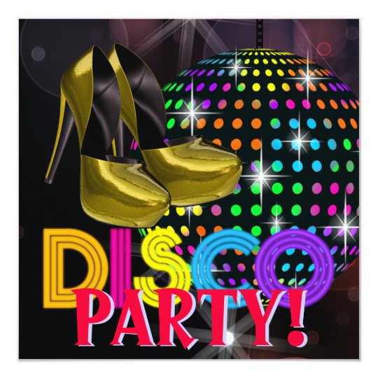 mirror ball disco dance party invitations zazzle com