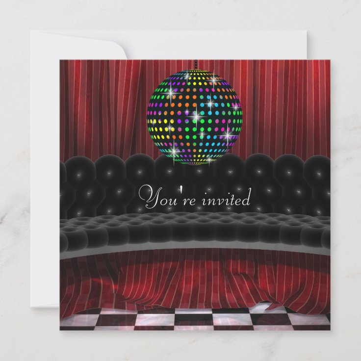 Mirror Ball Disco Party Invitation Template | Zazzle