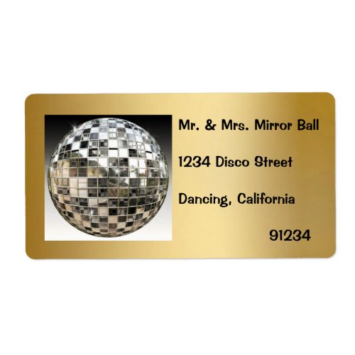 Mirror Ball Disco Party Labels
