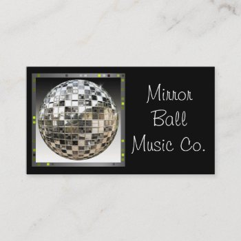 Mirror Ball Music Business Card by MetalShop at Zazzle