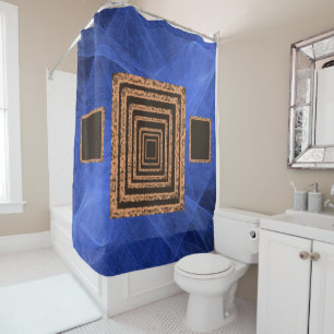 Mirror blue orange showercurtain shower curtain