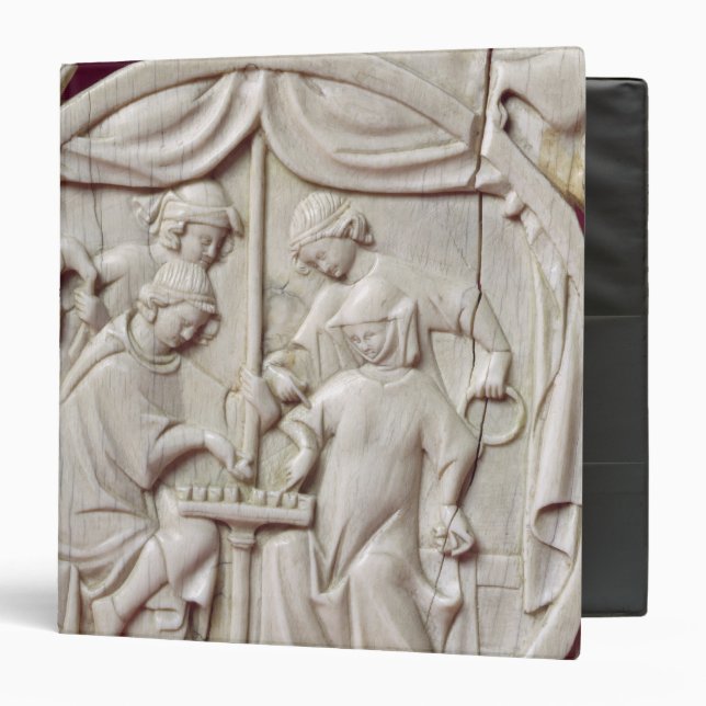 Mirror case depicting a game of chess, c.1300 binder (Front/Inside)
