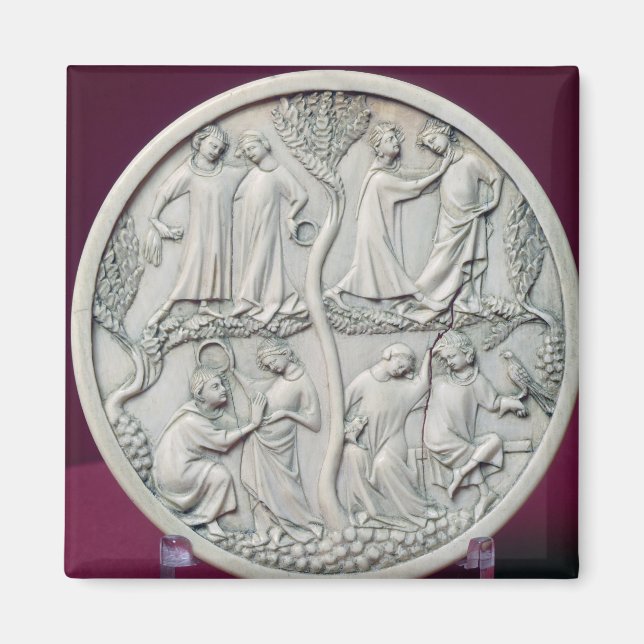 Mirror case depicting courtly scenes, c.1320-30 magnet (Front)