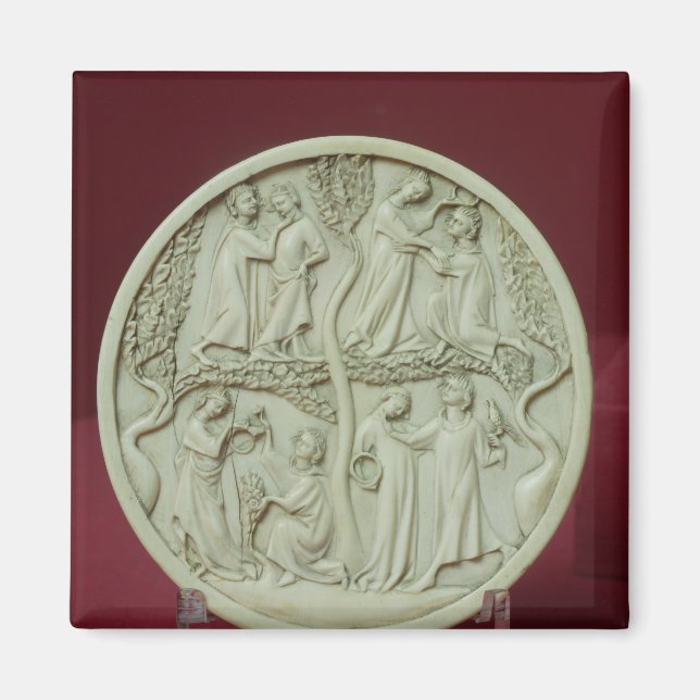 Mirror case depicting courtly scenes, c.1320-30 magnet (Front)