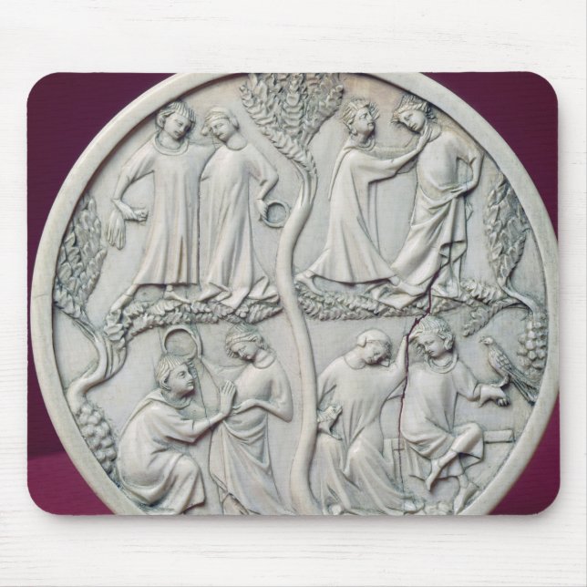 Mirror case depicting courtly scenes, c.1320-30 mouse pad (Front)