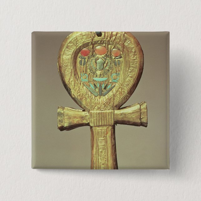 Mirror case in the form of an ankh button (Front)