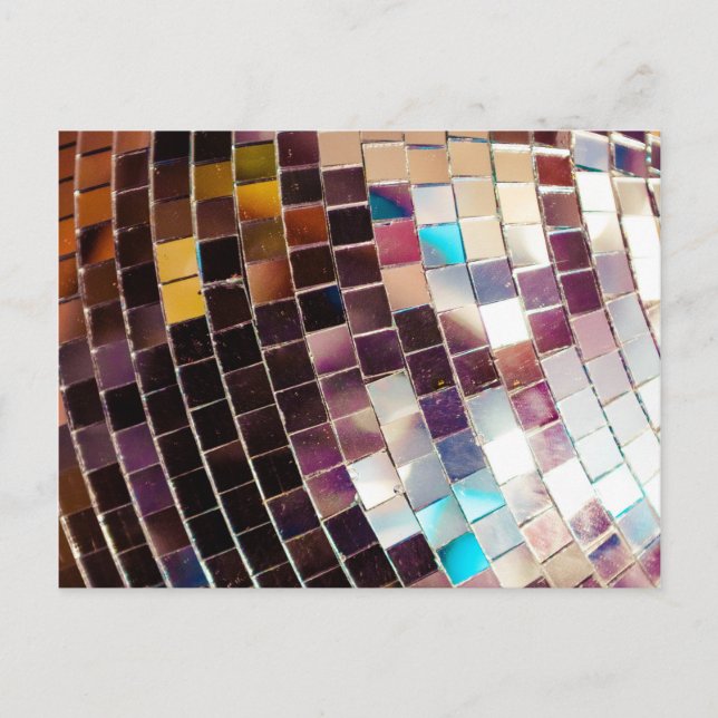 Mirror Disco Ball Announcement Postcard (Front)