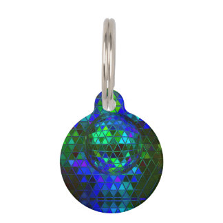 Mirror Disco Ball Groovy Geometric Digital Print Pet ID Tag