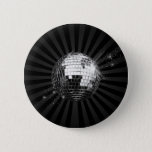 Mirror Disco Ball on Black Button