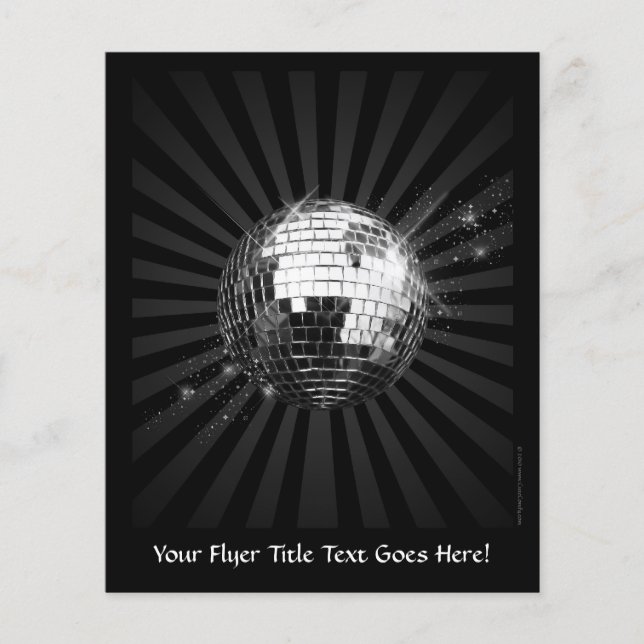 Mirror Disco Ball on Black Flyer (Front)