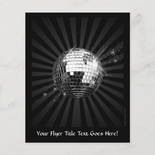 Mirror Disco Ball on Black Flyer