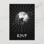 Mirror Disco Ball on Black RSVP Card