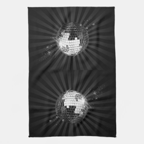 Mirror Disco Ball on Black Towel