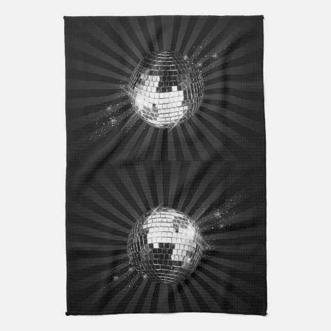 Mirror Disco Ball on Black Towel (Vertical)
