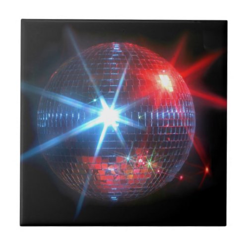 mirror disco ball with laser lights ceramic tile