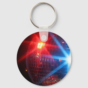 Mirror disco rotating ball with laser lights keychain