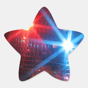 Mirror disco rotating ball with laser lights star sticker