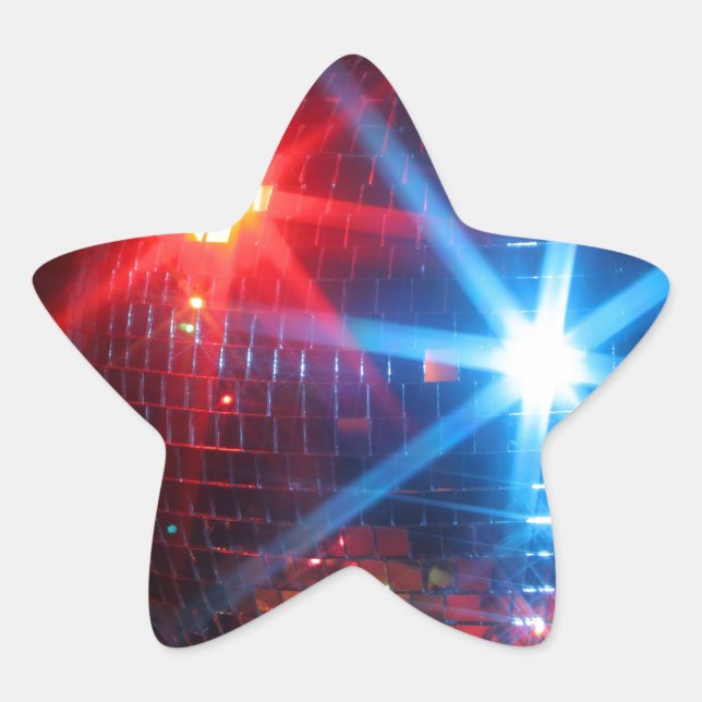 Mirror disco rotating ball with laser lights star sticker (Front)