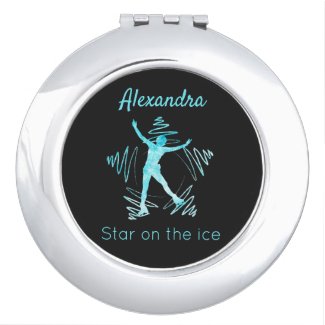 Mirror for figure skater makeup star frozen blue