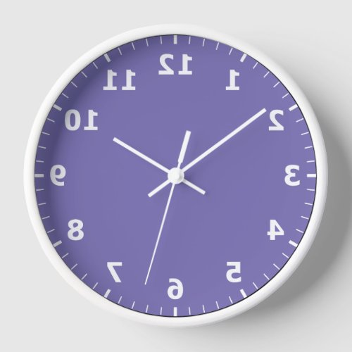 Mirror Image Clock _ Purple Mirrored Number Clock