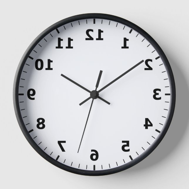 Mirror Image Clock - Tell time in Bathroom Mirror (Front)