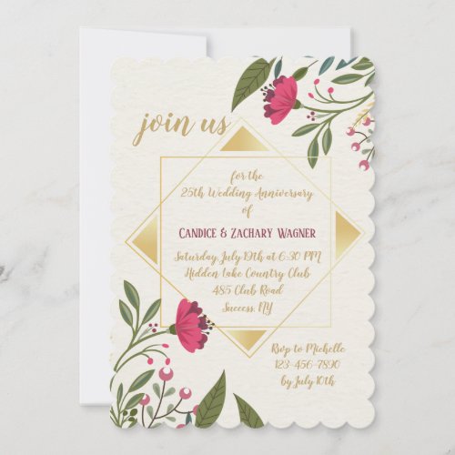 Mirror Image Floral Invitation