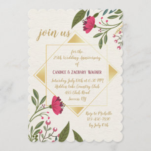 Mirror Image Floral Invitation
