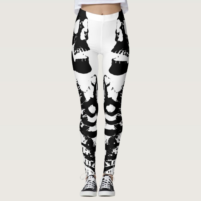 Mirror Image Skeletons White Leggings (Front)