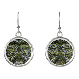 Mirror image trees earrings