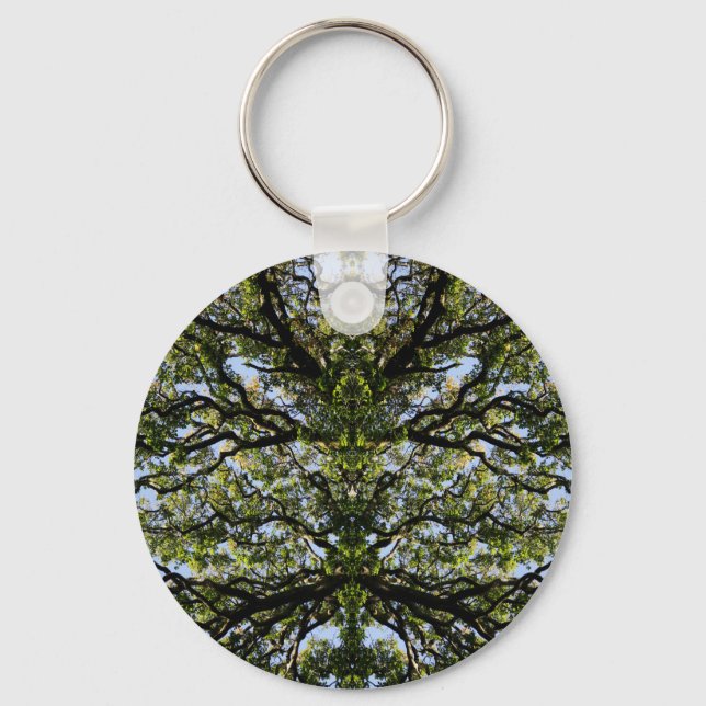 Mirror image trees keychain (Front)