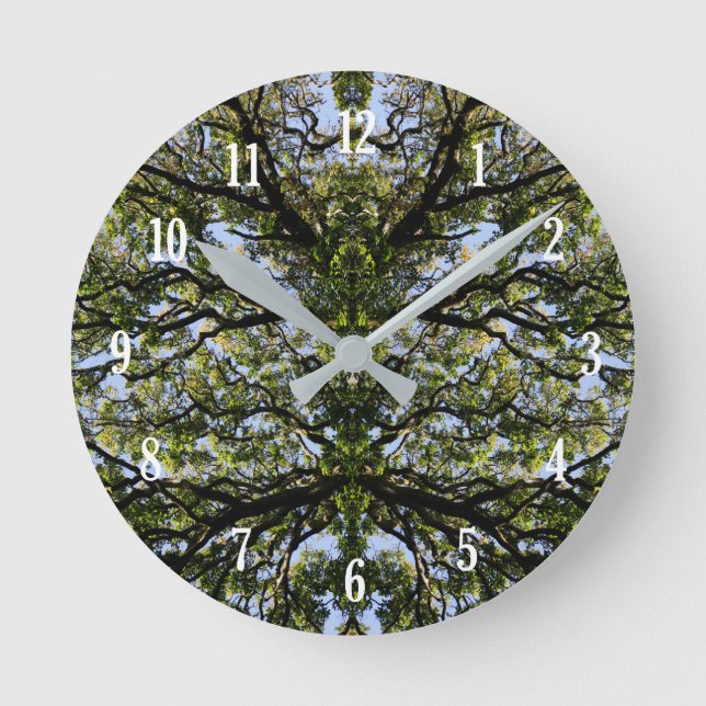 Mirror image trees round clock (Front)