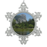 Mirror Lake II in Yosemite National Park Snowflake Pewter Christmas Ornament
