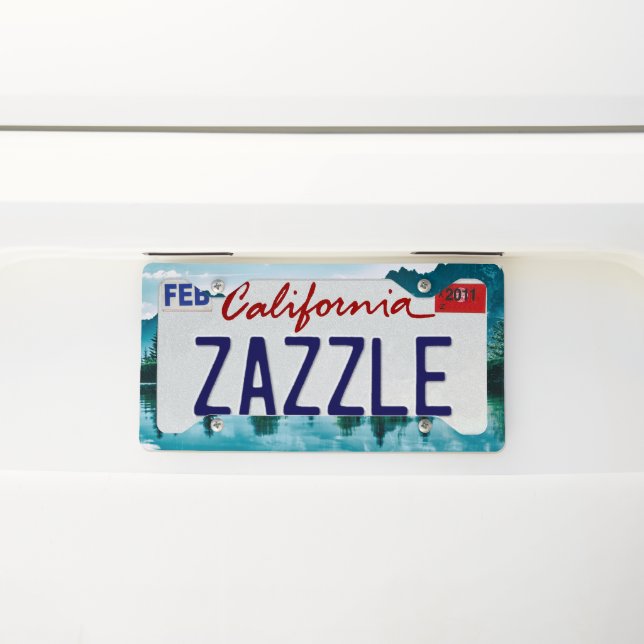 Mirror lake license plate frame (On Car)