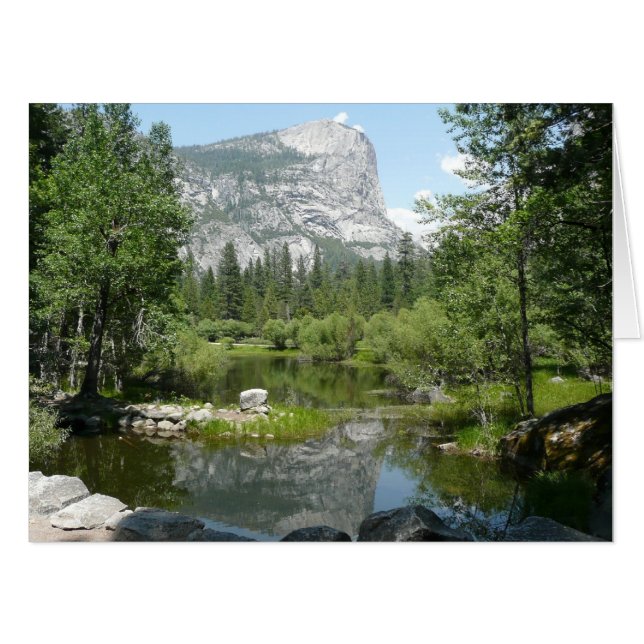 Mirror Lake View in Yosemite National Park Card (Front Horizontal)
