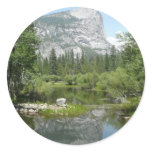 Mirror Lake View in Yosemite National Park Classic Round Sticker