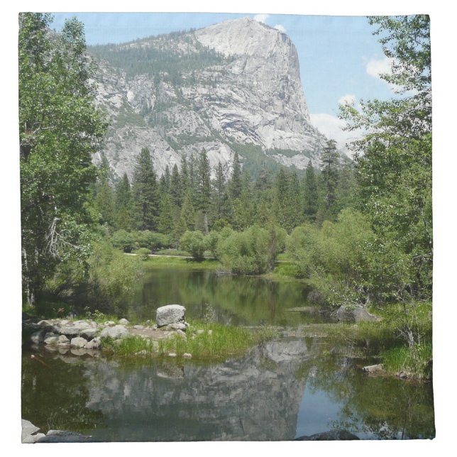 Mirror Lake View in Yosemite National Park Cloth Napkin (Front)