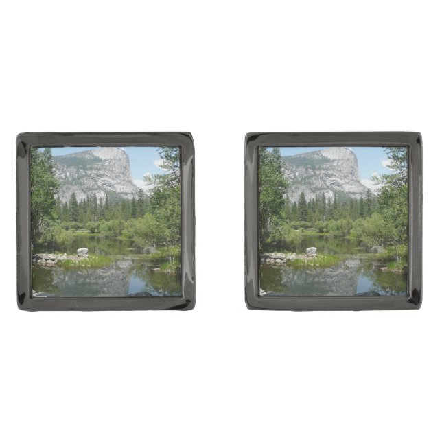 Mirror Lake View in Yosemite National Park Cufflinks (Front)