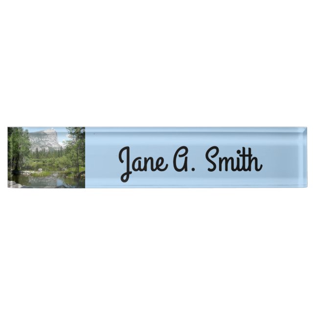 Mirror Lake View in Yosemite National Park Desk Name Plate (Front)