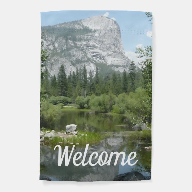 Mirror Lake View in Yosemite National Park Garden Flag (Front)