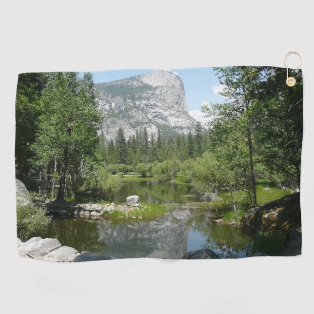 Mirror Lake View in Yosemite National Park Golf Towel (Horizontal)