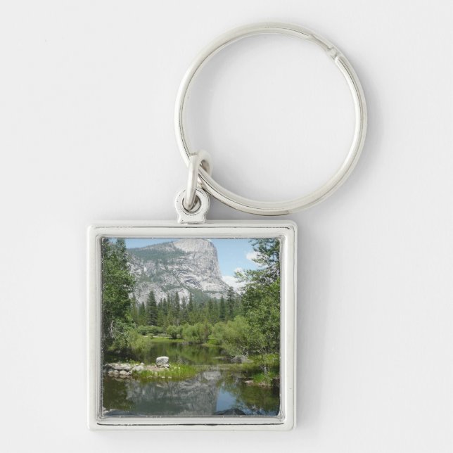 Mirror Lake View in Yosemite National Park Keychain (Front)