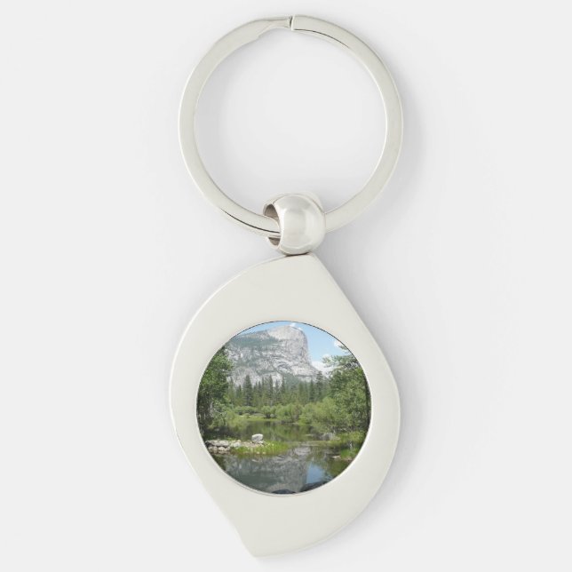Mirror Lake View in Yosemite National Park Keychain (Front)