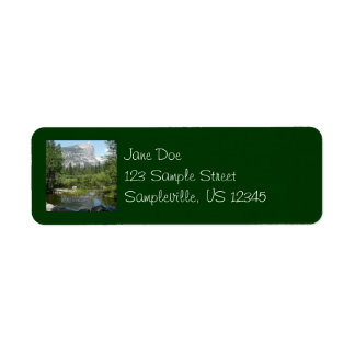 Mirror Lake View in Yosemite National Park Label